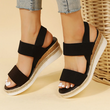 Load image into Gallery viewer, Stretch Peep Toe Casual Side Hollow Slope Bottom Sandals