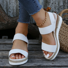 Load image into Gallery viewer, Stretch Peep Toe Casual Side Hollow Slope Bottom Sandals