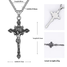 Laden Sie das Bild in den Galerie-Viewer. Stainless Steel Cross Jesus Pendant Necklace