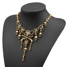 Lataa kuva Galleria-katseluun, Vintage Multilayer Skull Tassel Necklace