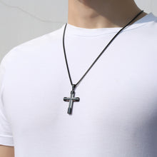 Load image into Gallery viewer, Men's Simple Stainless Steel Double Color Cross Necklace