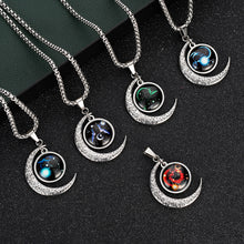 Lataa kuva Galleria-katseluun, 12 Constellation Moon Necklace For Men Women Boy Girl