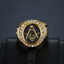 Cargar imagen en el visor de la galería, Gold Color Masonic Ring