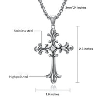 Laden Sie das Bild in den Galerie-Viewer. Gothic Stylel Vintage Stainless Stee Cross Pendant