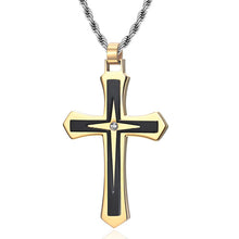 Lataa kuva Galleria-katseluun, Stainless Steel Two-Color Cross Pendant