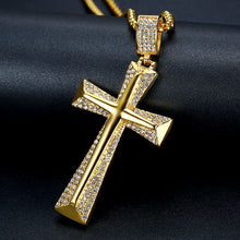 Lataa kuva Galleria-katseluun, Titanium Steel Gold-Plated Cross Necklace