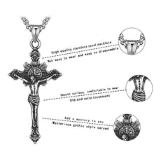 Laden Sie das Bild in den Galerie-Viewer. Stainless Steel Cross Jesus Pendant Necklace