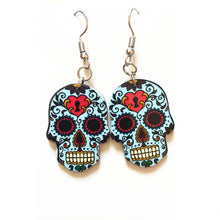 Cargar imagen en el visor de la galería, Halloween Acrylic Skull Pendant Earrings