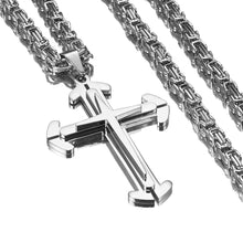 Cargar imagen en el visor de la galería, 3 Layers Stainless Steel Cross Pendant Necklace