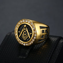 Cargar imagen en el visor de la galería, Gold Color Masonic Ring