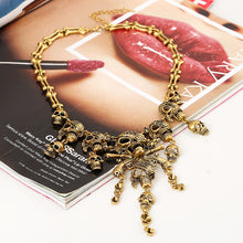 Lataa kuva Galleria-katseluun, Vintage Multilayer Skull Tassel Necklace
