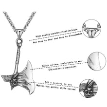 Cargar imagen en el visor de la galería, Stainless Steel Viking Ax Necklace