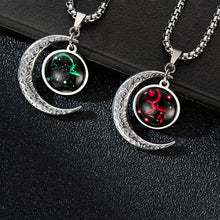 Lataa kuva Galleria-katseluun, 12 Constellation Moon Necklace For Men Women Boy Girl