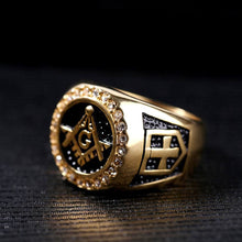 Cargar imagen en el visor de la galería, Gold Color Masonic Ring