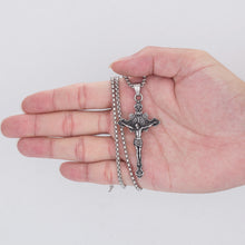 Laden Sie das Bild in den Galerie-Viewer. Stainless Steel Cross Jesus Pendant Necklace