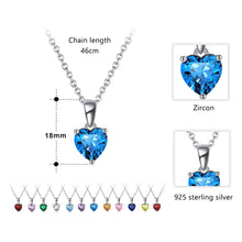 Laden Sie das Bild in den Galerie-Viewer. 925 Sterling Silver Birthstone Pendant Necklace