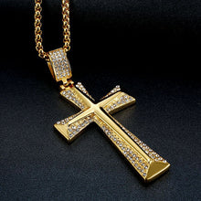 Lataa kuva Galleria-katseluun, Titanium Steel Gold-Plated Cross Necklace