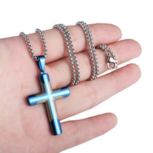 Load image into Gallery viewer, Men's Simple Stainless Steel Double Color Cross Necklace