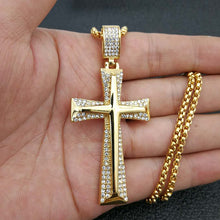 Lataa kuva Galleria-katseluun, Titanium Steel Gold-Plated Cross Necklace