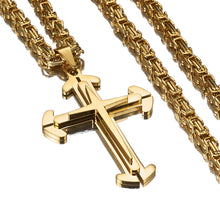 Cargar imagen en el visor de la galería, 3 Layers Stainless Steel Cross Pendant Necklace