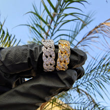 Lataa kuva Galleria-katseluun, 8mm Full Ice Out Cubic Zirconia Fashion Cuban Link Ring