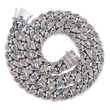 Cargar imagen en el visor de la galería, Men's 14mm Colored Zircon Miami Cuban Chain