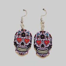 Cargar imagen en el visor de la galería, Halloween Acrylic Skull Pendant Earrings