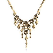 Lataa kuva Galleria-katseluun, Vintage Multilayer Skull Tassel Necklace