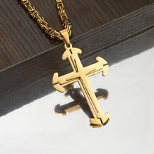 Cargar imagen en el visor de la galería, 3 Layers Stainless Steel Cross Pendant Necklace
