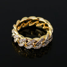 Lataa kuva Galleria-katseluun, 8mm Full Ice Out Cubic Zirconia Fashion Cuban Link Ring