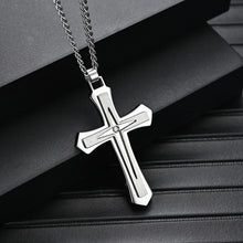 Lataa kuva Galleria-katseluun, Stainless Steel Two-Color Cross Pendant