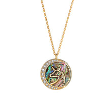 Chargez l'image dans la visionneuse de la galerie, S925 Sterling Silver Abalone Shell Unicorn Necklace