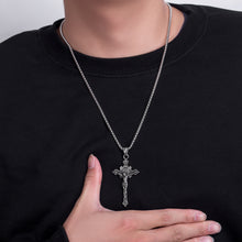 Laden Sie das Bild in den Galerie-Viewer. Stainless Steel Cross Jesus Pendant Necklace