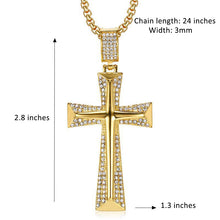 Lataa kuva Galleria-katseluun, Titanium Steel Gold-Plated Cross Necklace