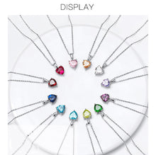 Laden Sie das Bild in den Galerie-Viewer. 925 Sterling Silver Birthstone Pendant Necklace