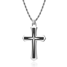 Lataa kuva Galleria-katseluun, Stainless Steel Two-Color Cross Pendant