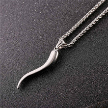 Chargez l'image dans la visionneuse de la galerie, Stainless Steel Cornicello Italian Horn Amulet Pendant Necklace