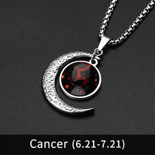 Lataa kuva Galleria-katseluun, 12 Constellation Moon Necklace For Men Women Boy Girl