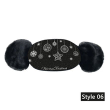 Cargar imagen en el visor de la galería, Children's Winter Warm Ears Christmas Print Masks