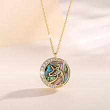 Chargez l'image dans la visionneuse de la galerie, S925 Sterling Silver Abalone Shell Unicorn Necklace