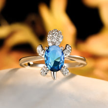 Cargar imagen en el visor de la galería, Cute Tortoise Crystal Zircon Ring For Women And Girls