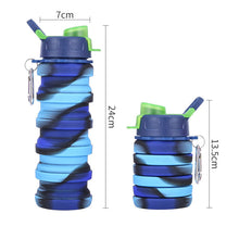 Laden Sie das Bild in den Galerie-Viewer. Foldable Silicone Sports Water Bottles Eco Friendly
