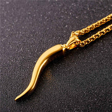 Chargez l'image dans la visionneuse de la galerie, Stainless Steel Cornicello Italian Horn Amulet Pendant Necklace