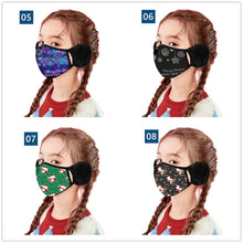 Cargar imagen en el visor de la galería, Children's Winter Warm Ears Christmas Print Masks