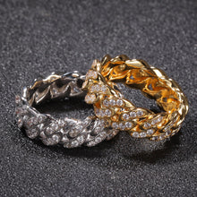 Lataa kuva Galleria-katseluun, 8mm Full Ice Out Cubic Zirconia Fashion Cuban Link Ring