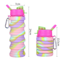 Laden Sie das Bild in den Galerie-Viewer. Foldable Silicone Sports Water Bottles Eco Friendly