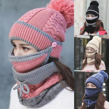 Lataa kuva Galleria-katseluun, Women Winter Scarf Set(mask+hat+scarf)