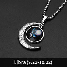 Lataa kuva Galleria-katseluun, 12 Constellation Moon Necklace For Men Women Boy Girl