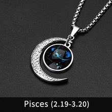 Lataa kuva Galleria-katseluun, 12 Constellation Moon Necklace For Men Women Boy Girl