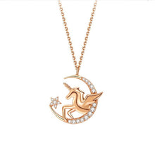Lataa kuva Galleria-katseluun, Star And Moon Unicorn Necklace